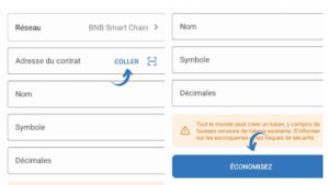 retirer crypto TURAN Network trust wallet